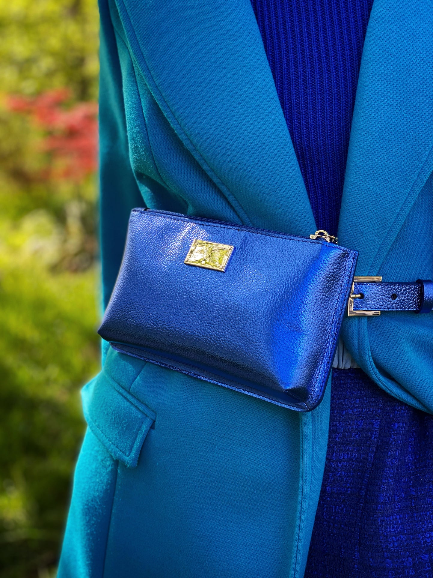 Metál encián övtáska