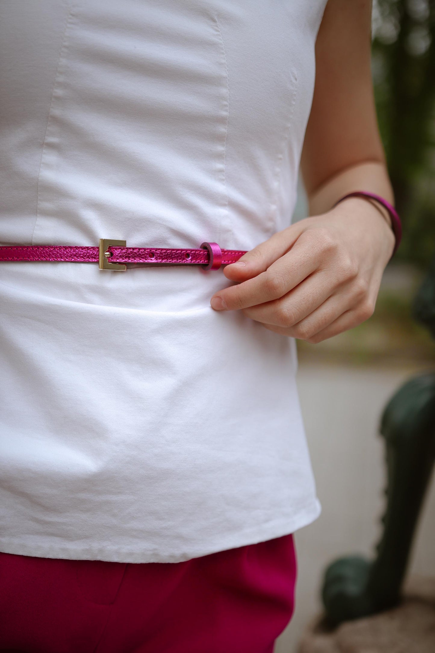 Csatos #01 ▪ metál fukszia ▪ öv